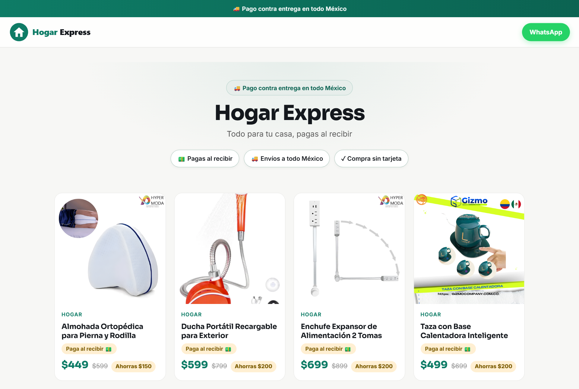 Portada de la tienda demo Hogar Express con su catálogo de productos